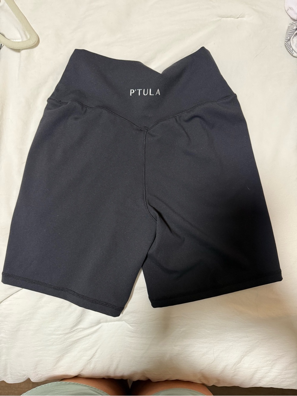 P'tula Black High-Rise V-Waist Bike Shorts
